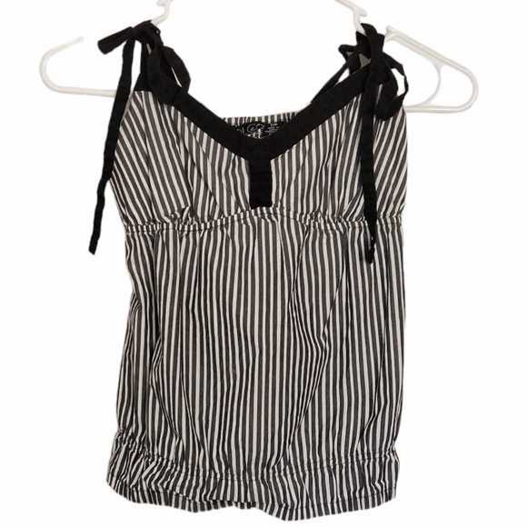 1090 * Volcom Vertical Stripe Tank Black White Size S - Picture 1 of 8